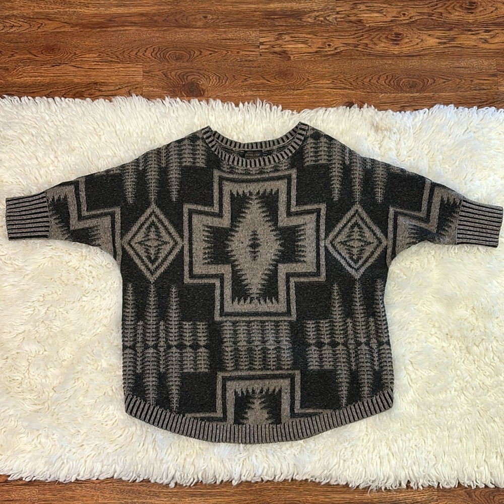 PENDLETON WOOL SWEATER 3/4 sleeve wide body